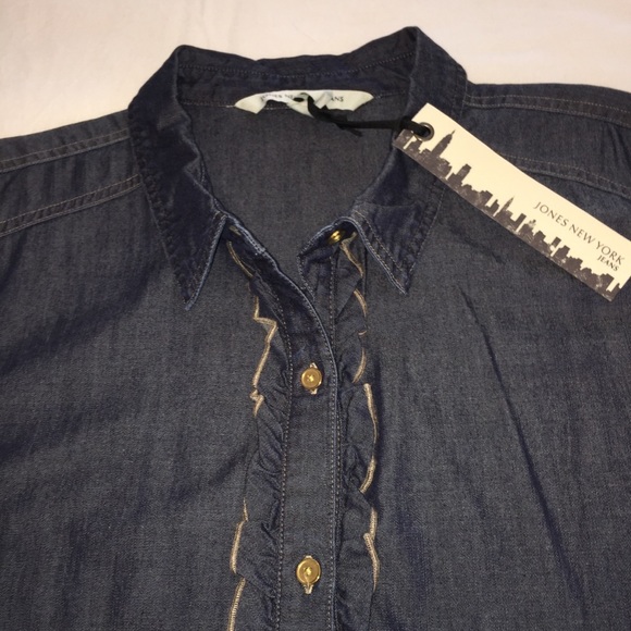 Jones New York Jeans light Denim Shirt NWT - Picture 3 of 6